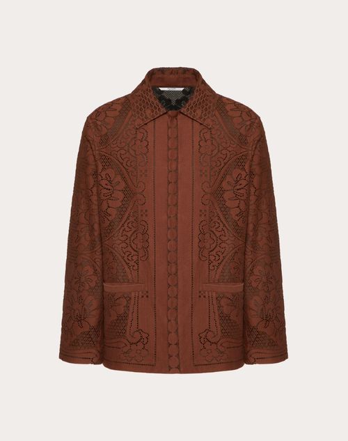 Valentino - Guipure Lace Jacket - Brown - Man - Man Ready To Wear Sale