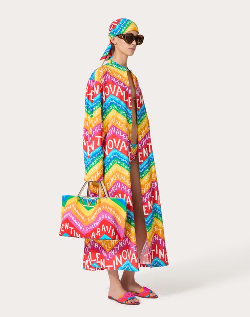 Valentino - Valentino Chevron Popeline Midi Dress24 - Multicolour - Woman - Women Valentino Escape 2024 Collection