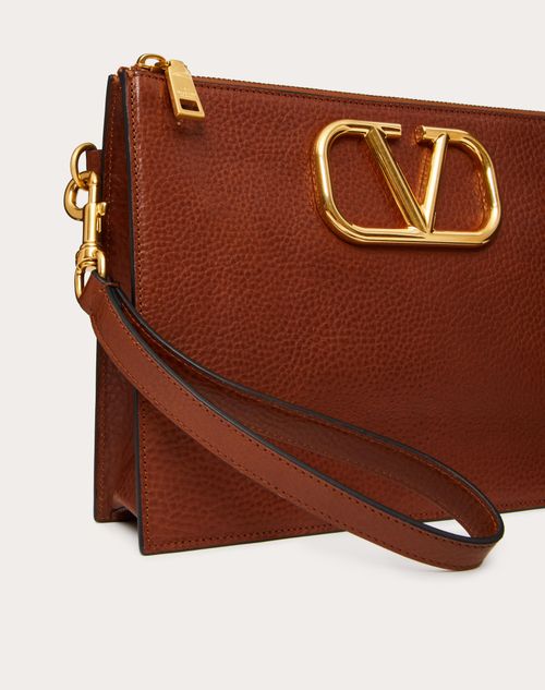 Valentino Garavani - Vlogo Signature Pouch - Light Cuir - Man - Clutches And Pouches