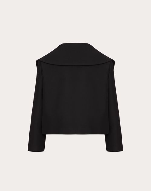 Valentino - Chaqueta De Crepe Couture - Negro - Mujer - Abrigos Y Chaquetas