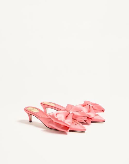 Valentino Garavani - Zapato Bajo Sin Talón Yolande De Satén Con Tacón De 45 mm - Salmón - Mujer - Salones
