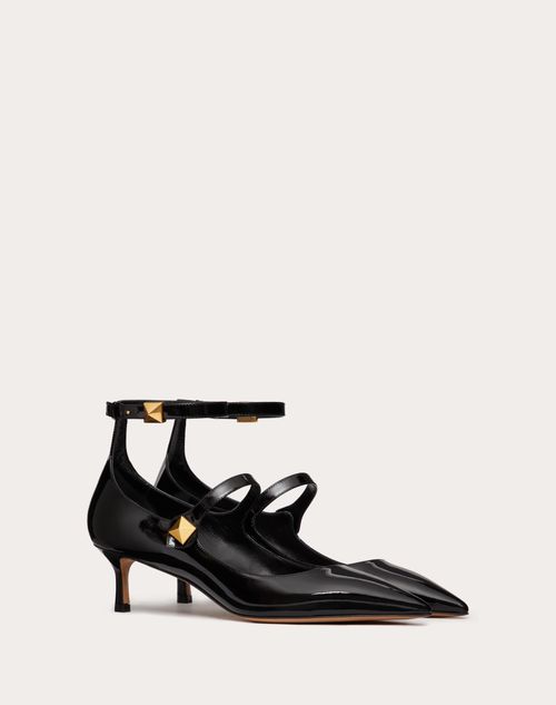 Valentino Garavani - ティップトゥ エナメル パンプス 50mm - ブラック - ウィメンズ - ミディアムヒールポンプ
