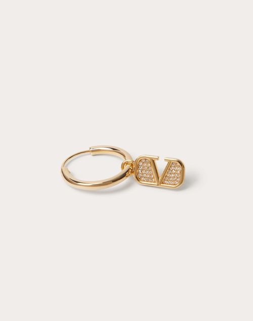 Valentino Garavani - Vlogo Signature Metal And Swarovski® Crystal Earrings - Gold - Woman - Jewelry