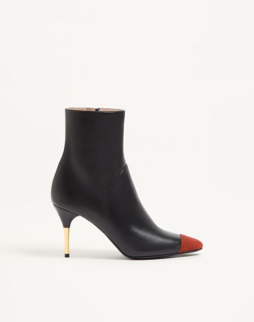 Valentino Garavani - Sinead Ankle Boot In Nappa And Suede 85mm - Black/rust - Woman - Shoes