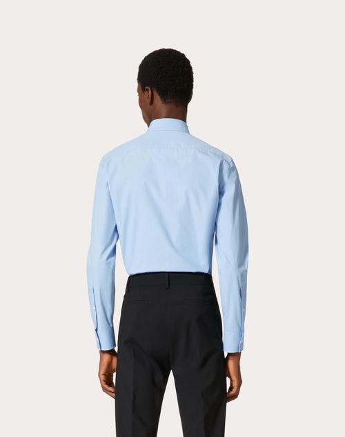 Heavy Cotton Poplin Long Sleeve Shirt for Man in Red | Valentino US