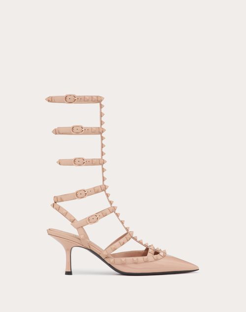 Valentino Garavani - Patent Rockstud Pumps With Matching Straps And Studs 70mm - Rose Cannelle - Woman - Shoes
