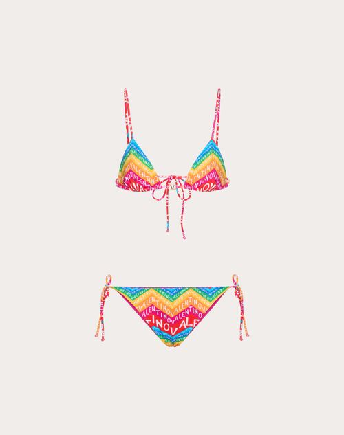 Valentino - Valentino Chevron Lycra Bikini 24 - Multicolor - Woman - Women Valentino Escape 2024 Collection