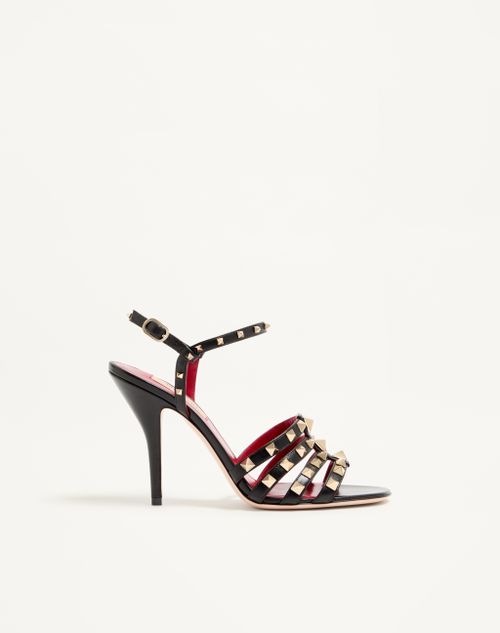 Valentino Garavani - Rockstud Kidskin Sandal 100mm - Black - Woman - Sandals