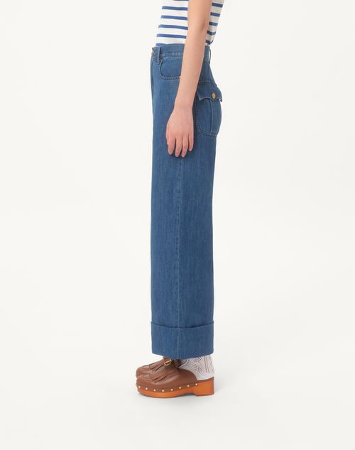 Lightweight Denim Pants for Woman in Denim | Valentino US Lightweight Denim Pants for Woman in Denim | Valentino US