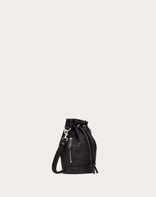 Valentino Garavani - Mini Black Iconographe Nylon Bucket Bag - Black - Man - Man View All