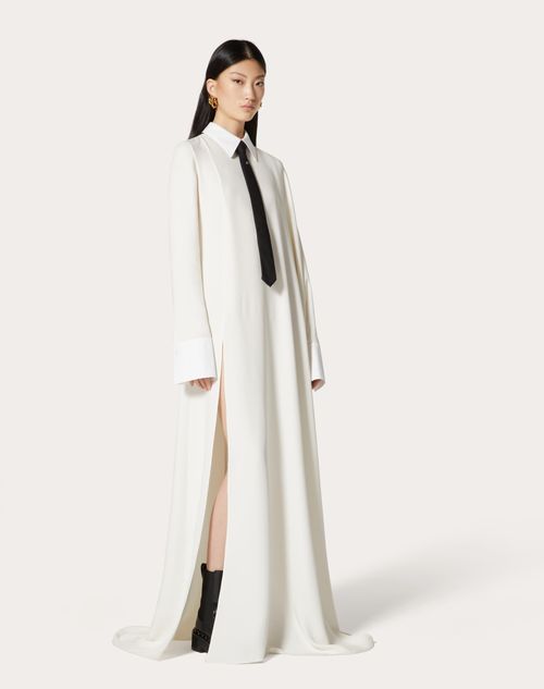 Valentino - Langes Kleid Aus Cady Couture - Elfenbein - Frau - Kleidung