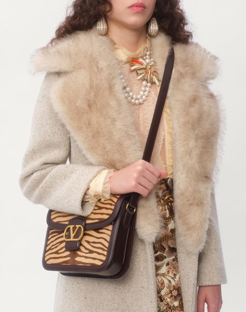 Valentino Garavani - Valentino Garavani 9to5 Shoulder Bag In Animalier Pony Effect Calfskin - Brown - Woman - Valentino Garavani 9to5