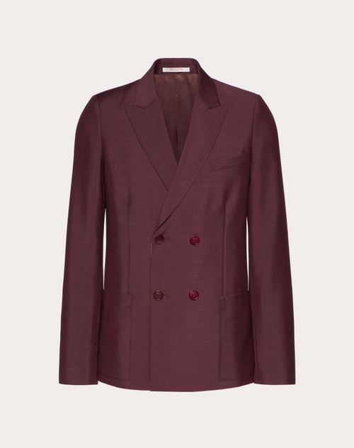 Valentino - Double-breasted Mohair Wool Jacket - Maroon - Man - Man Ready To Wear Sale