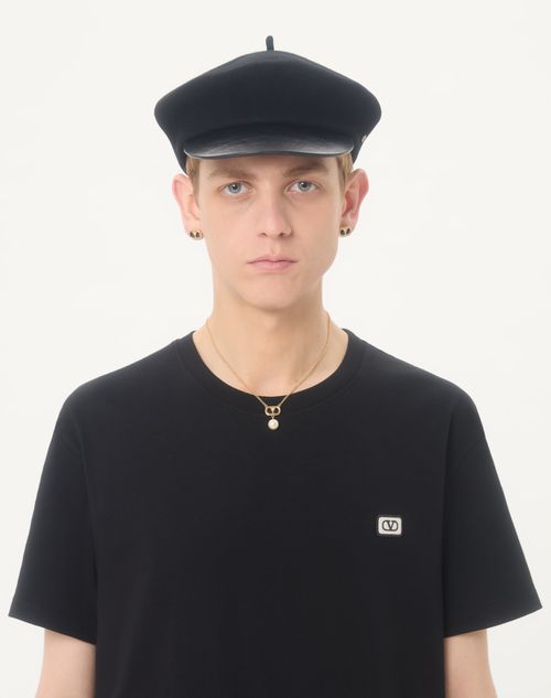 Valentino - Cotton T-shirt With Vlogo Patch - Black - Man - T-shirts And Sweatshirts