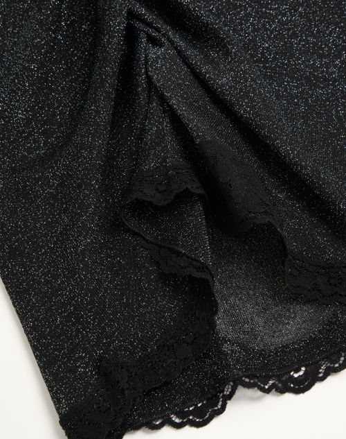 Valentino - Falda De Punto Lurex - Negro/plateado - Mujer - Faldas