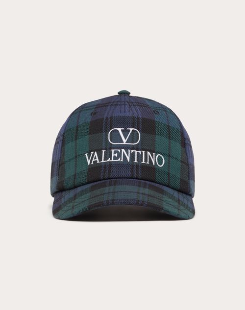 Valentino Garavani - Vlogo Valentino Baseball Cap - Blue/english Green - Man - Hats And Gloves