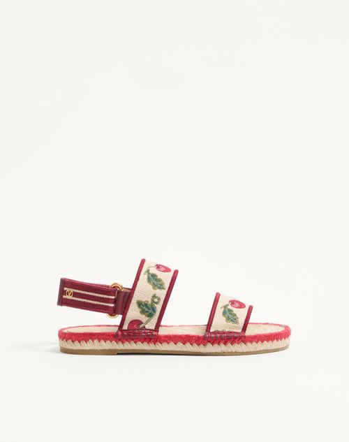 Valentino Garavani - Bribri Sandal With Cherryfic Embroidery - Multicolour - Woman - Sandals