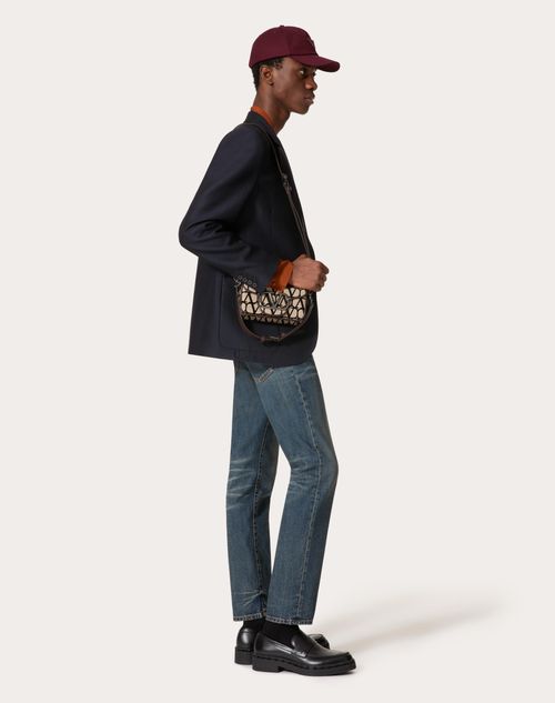 Mini Locò Toile Iconographe Shoulder Bag for Man in Beige/black 