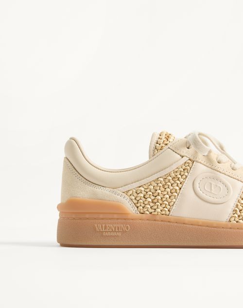 Valentino Garavani - Upvillage Trainer In Woven Raffia Fabric - Beige/butter - Woman - Sneakers