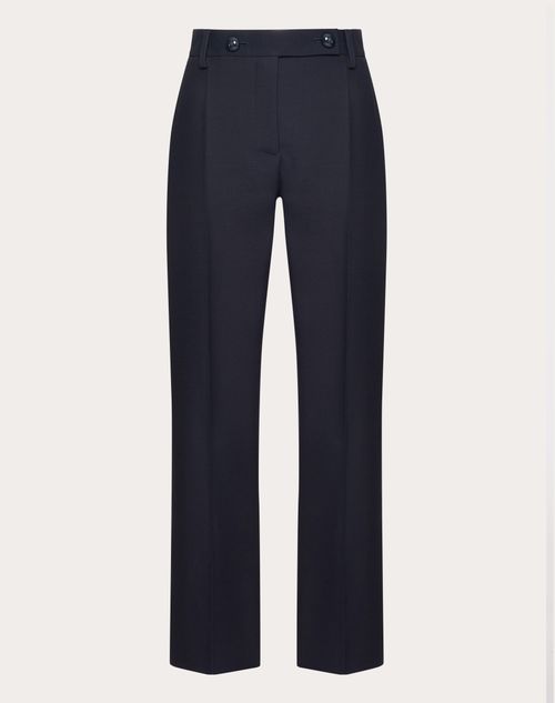 Valentino - Crepe Couture Trousers - Navy - Woman - Pants And Shorts