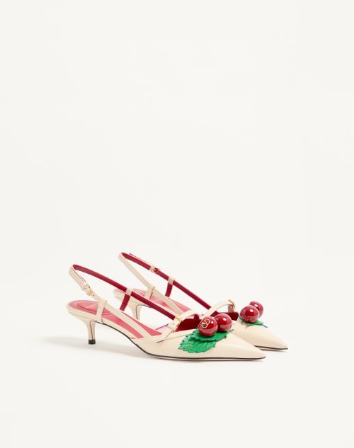 Valentino Garavani - Cherryfic Slingback Pumps In Kid 45mm - Butter/multicolor - Woman - Pumps And Slingbacks