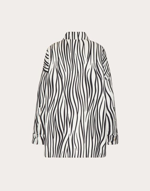 Faille Overshirt With Zebra 1966 Print for Woman in Ivory/black ...
