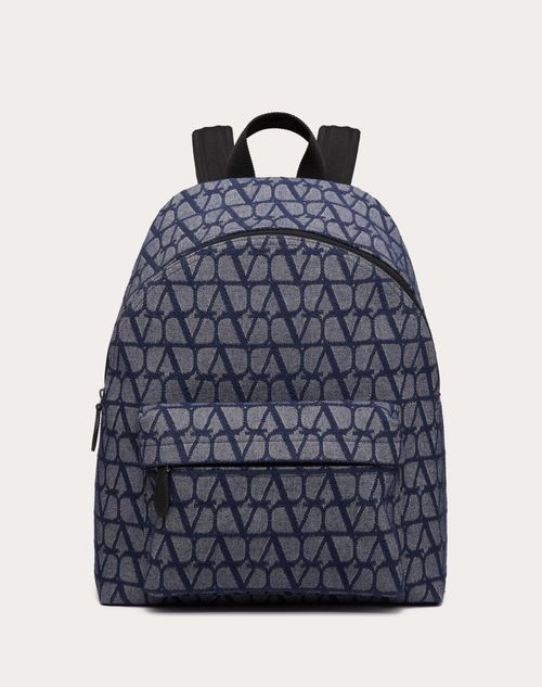 Valentino Garavani - Mochila Toile Iconographe De Jacquard Con Efecto Mezclilla - Denim/negro - Hombre - Mochilas