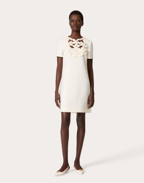 Embroidered Crepe Couture Short Dress for Woman in Ivory | Valentino US