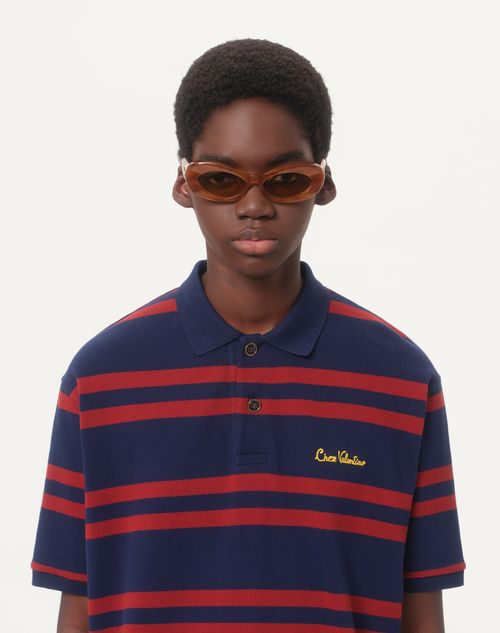 シェ ヴァレンティノエンブロイダリー コットンピケ ポロシャツ for  