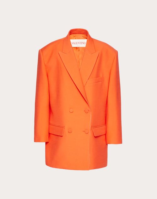 Valentino - Blazer En Crêpe Couture - Orange - Femme - Vestes Et Manteaux