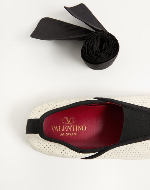 Valentino Garavani - Rythmika Ballerina In Perforated Nappa Leather - White - Woman - Ballerinas