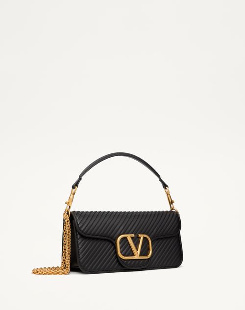 Valentino Garavani - Valentino Garavani Locò Shoulder Bag In Pleated Nappa - Black - Woman - Shoulder Bags