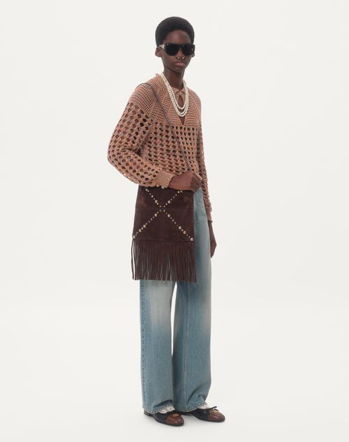 Valentino - Cotton And Mouline Linen Jumper - Ochre - Man - Knitwear