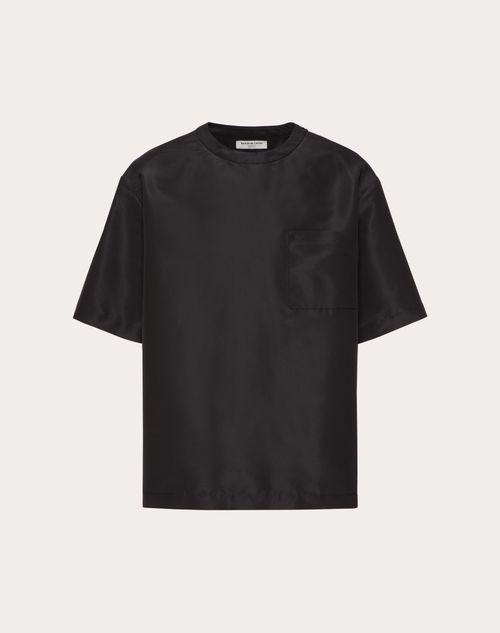 Valentino - Silk Faille Crewneck T-shirt - Black - Man - T-shirts And Sweatshirts