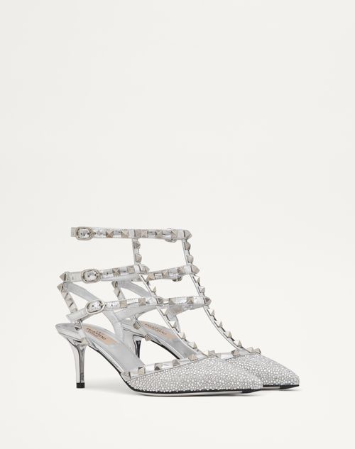 Valentino Garavani - Rockstud Pump With Crystals And Micro Studs 65mm - Silver/crystal - Woman - Woman Shoes Sale