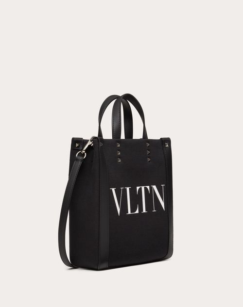 Valentino Garavani - Vltn Ecolab Mini Canvas Shopper - Black/white - Man - Bags