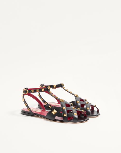 Valentino Garavani - Studdy Kidskin Sandal - Black - Woman - Sandals