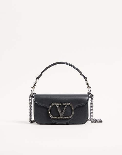 Valentino Garavani - Valentino Garavani Locò Small Shoulder Bag With Jewel Logo - Black - Woman - Shoulder Bags