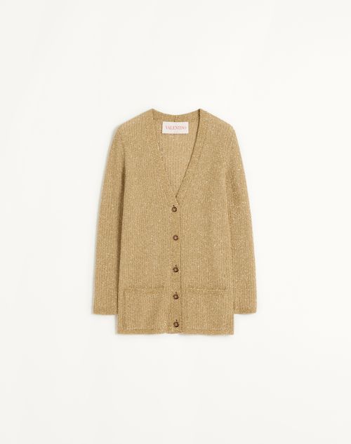 Valentino - Lurex Cardigan - Gold - Woman - Knitwear
