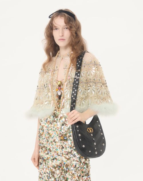 Valentino - Cape En Tulle Illusione Brodée - Multicolor - Femme - Vestes Et Manteaux