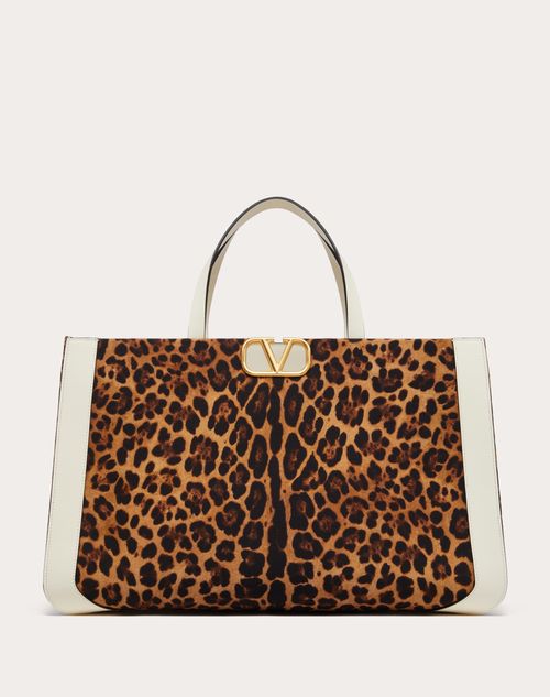 Valentino Garavani - Valentino Garavani Escape Canvas Handbag With Animalier Print - Animal Print - Woman - Bags