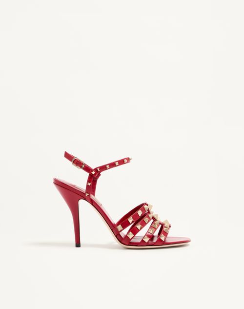Valentino Garavani - Rockstud Kidskin Sandal 100mm - Red - Woman - Sandals