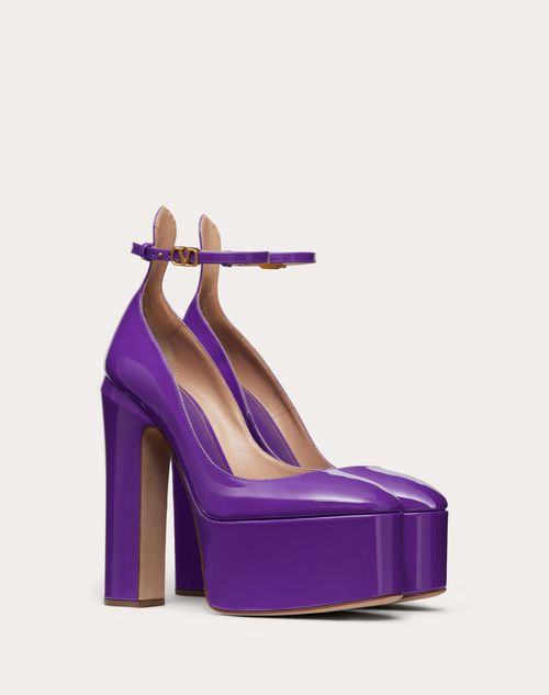 Valentino Garavani - Valentino Garavani Tan-go Platform Pump In Patent Leather 155 Mm - Electric Violet - Woman - Tan-go - Shoes