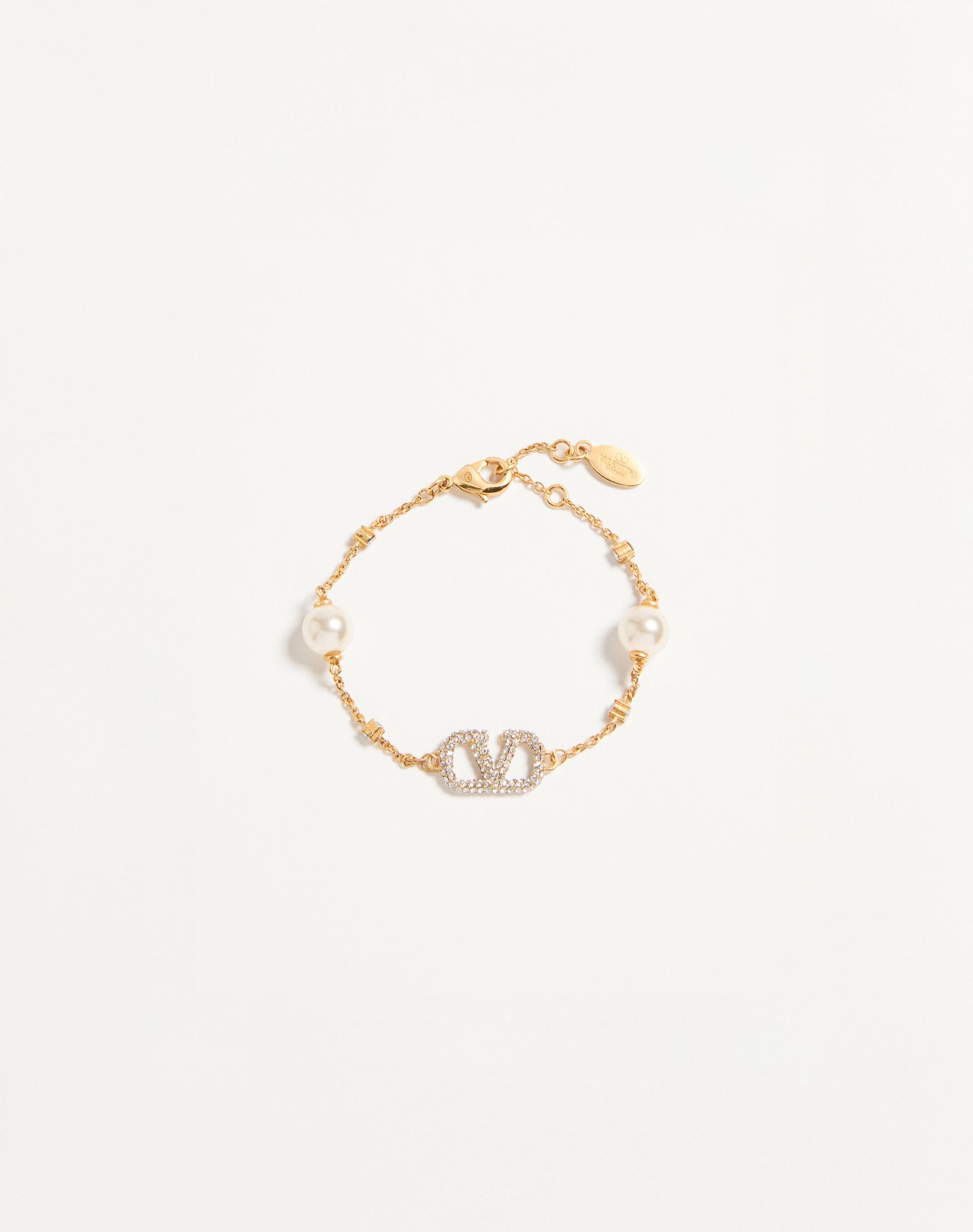 Vlogo Signature Bracelet In Metal, Swarovski® Crystals And Pearls