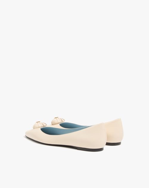Valentino Garavani - Coeur Royal Kidskin Ballerina - Butter - Woman - Woman Sale