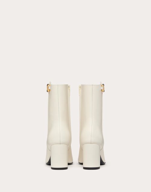 Valentino Garavani - Vlogo The Bold Edition Ankle Boot In Calfskin 70mm - Ivory - Woman - Boots