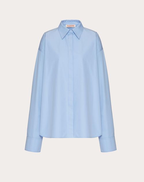 Valentino - Blusa De Compact Popeline - Iris Liliac - Mujer - Camisas Y Tops