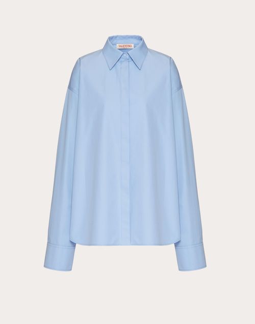 Valentino - Compact Popeline Blouse - Iris Liliac - Woman - Shirts & Tops