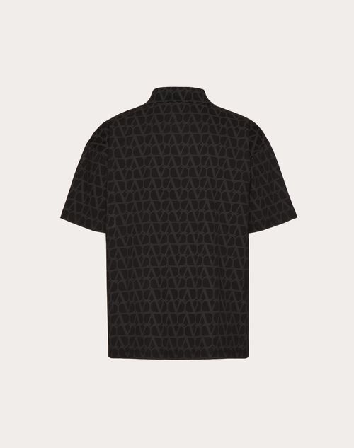 Valentino - Cotton Polo Shirt With Toile Iconographe Print - Black - Man - Tshirts And Sweatshirts