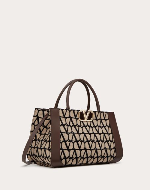 Valentino Garavani - Medium Vlogo Signature Toile Iconographe Handbag - Beige/black - Woman - Toile Iconographe